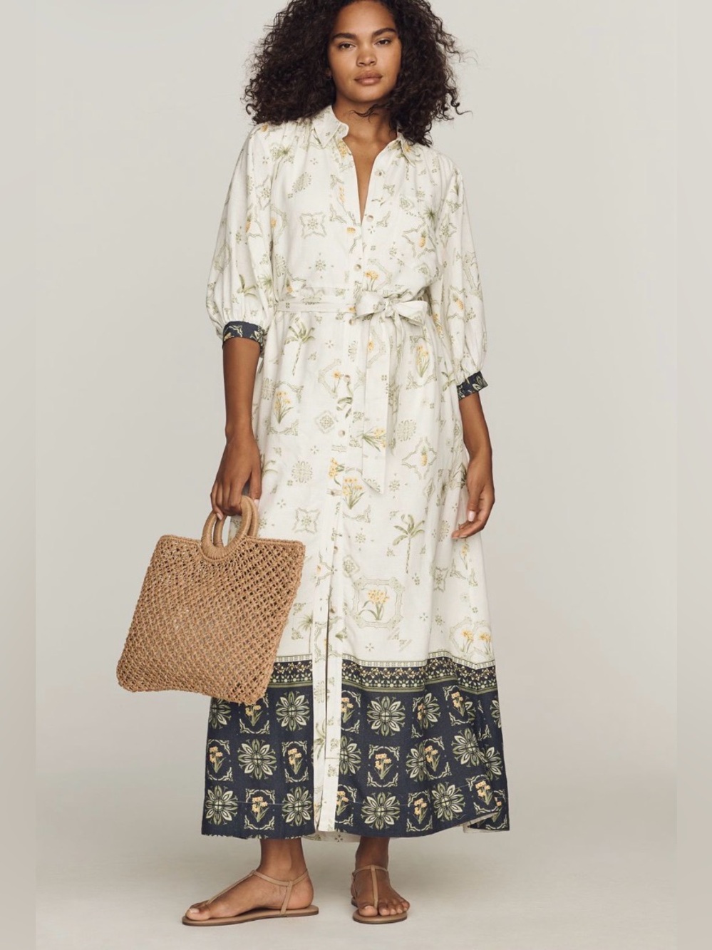 NWT Maeve Mona Linen Maxi Dress